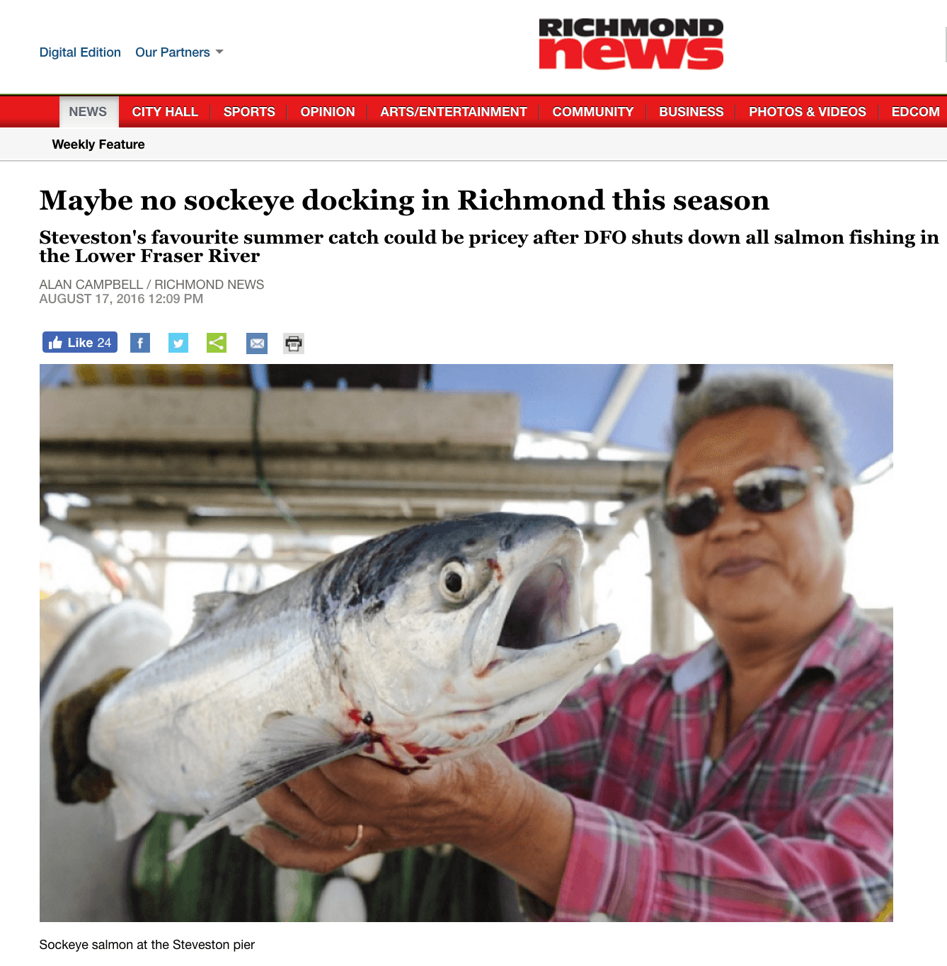 Maybe no sockeye docking in Richmond this season